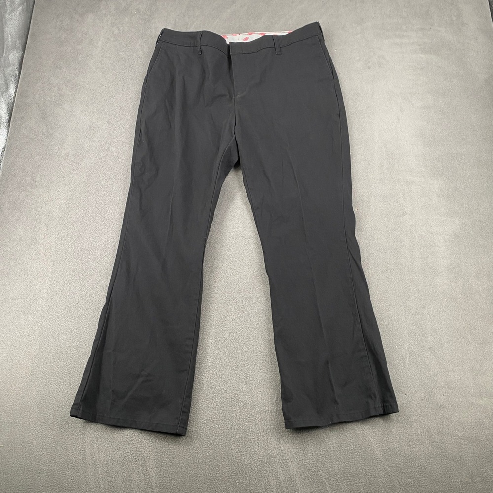 Dickies Womens Black Stretch Twill Bootcut Work Pants FP121BK Size 14 Petite